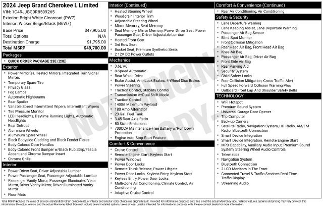Used 2024 Jeep Grand Cherokee L Limited RWD image 28