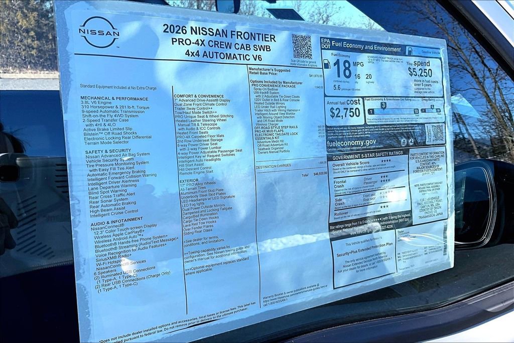 New 2026 Nissan Frontier PRO-4X w/ Pro-4x Convenience Package AWD/4WD image 13