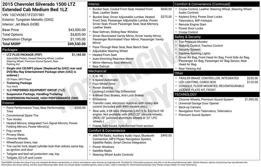 Used 2015 Chevrolet Silverado 1500 LTZ w/ LTZ Plus Package image 17