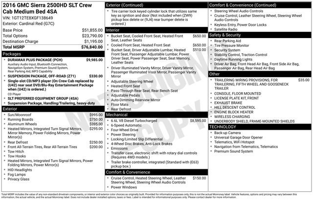 Used 2016 GMC Sierra 2500 SLT w/ Duramax Plus Package image 4