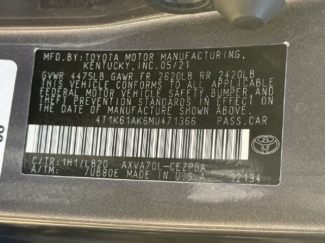 Used 2021 Toyota Camry XSE FWD image 29
