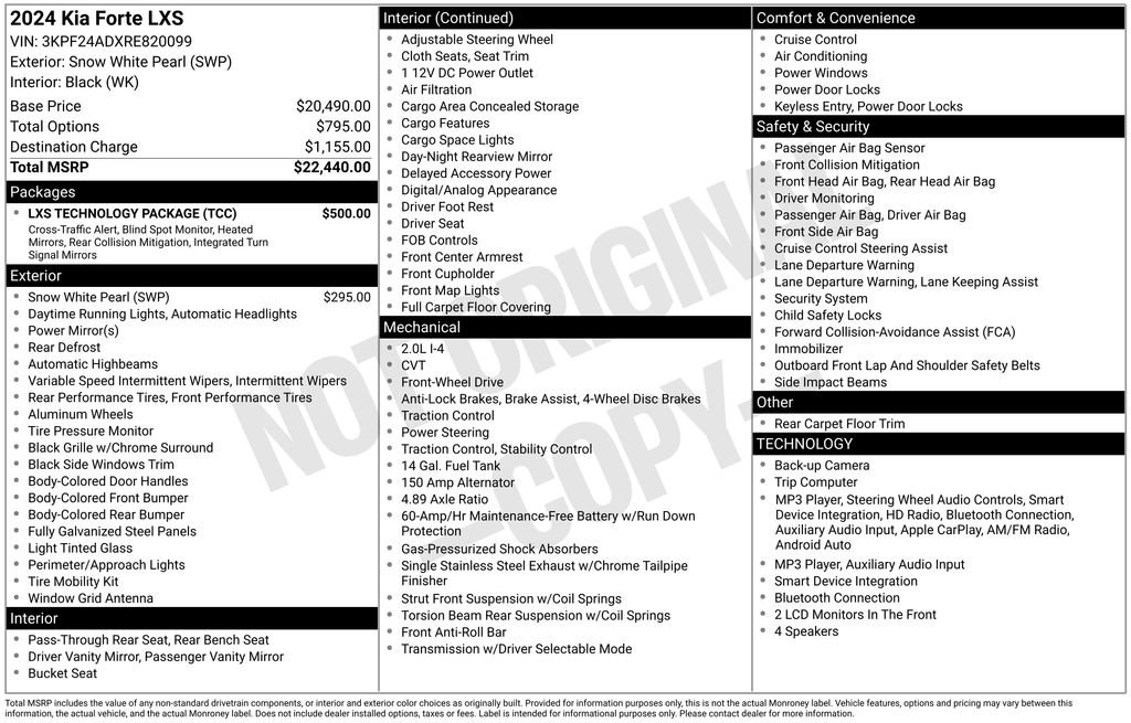 Used 2024 Kia Forte LXS w/ LXS Technology Package FWD image 26