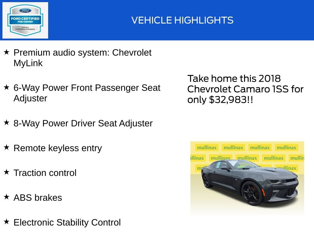 Used 2018 Chevrolet Camaro SS RWD image 18