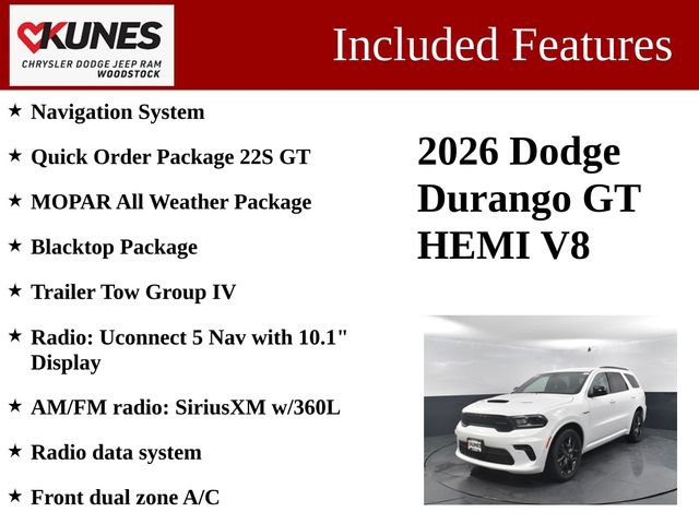 Used 2026 Dodge Durango GT w/ Blacktop Package AWD/4WD image 3