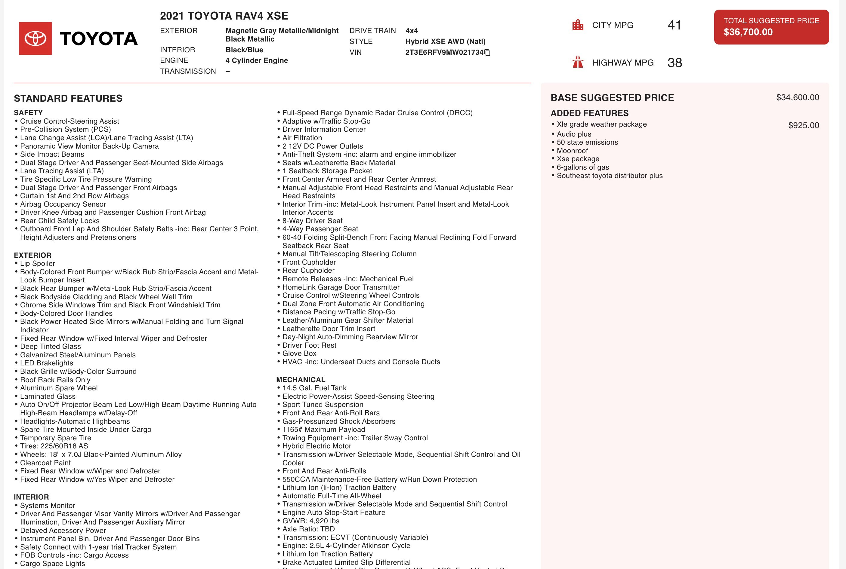 Used 2021 Toyota RAV4 XSE w/ XSE Grade Weather Package image 5