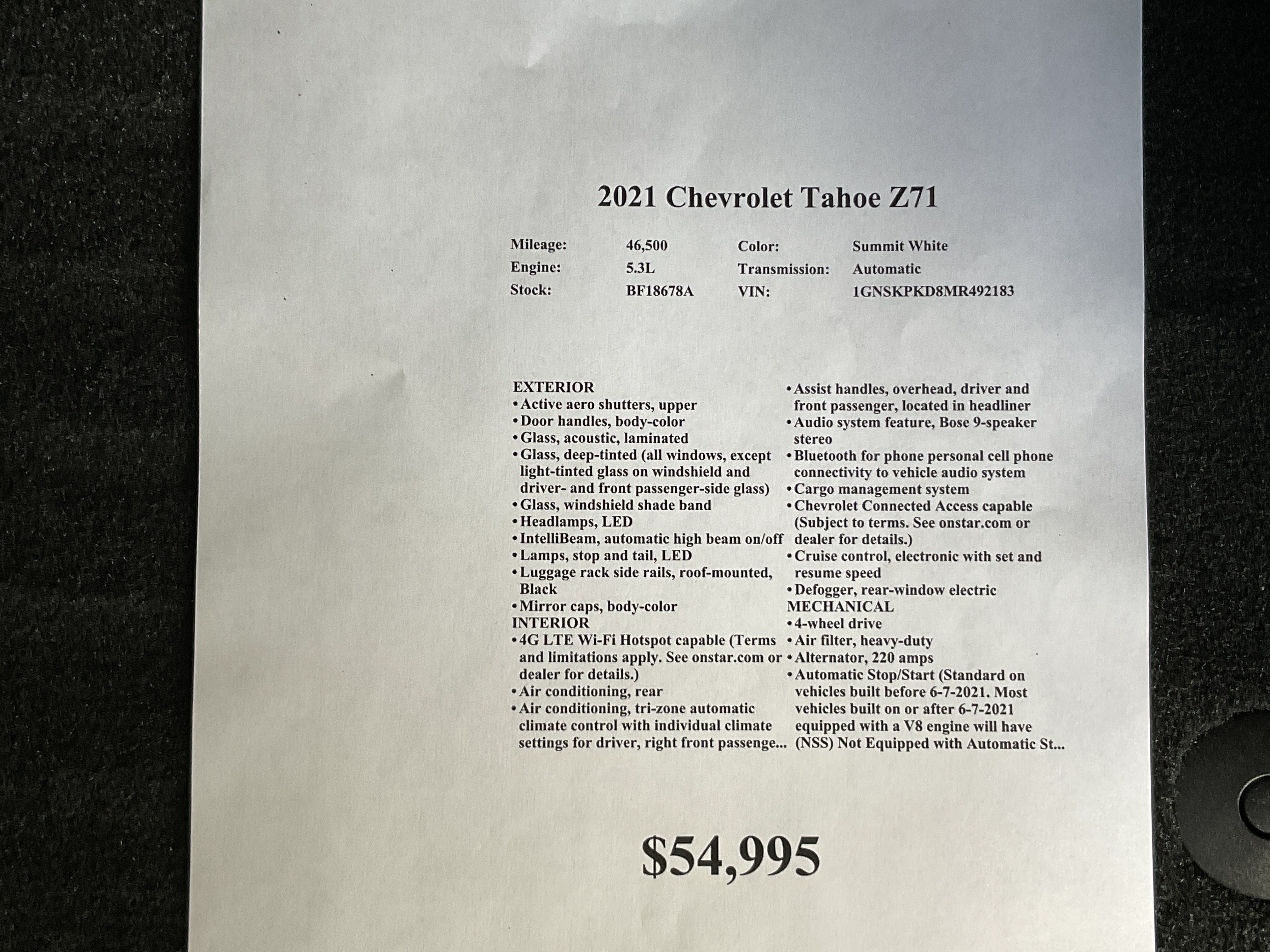 Used 2021 Chevrolet Tahoe Z71 w/ Rear Media and Nav Package AWD/4WD image 30
