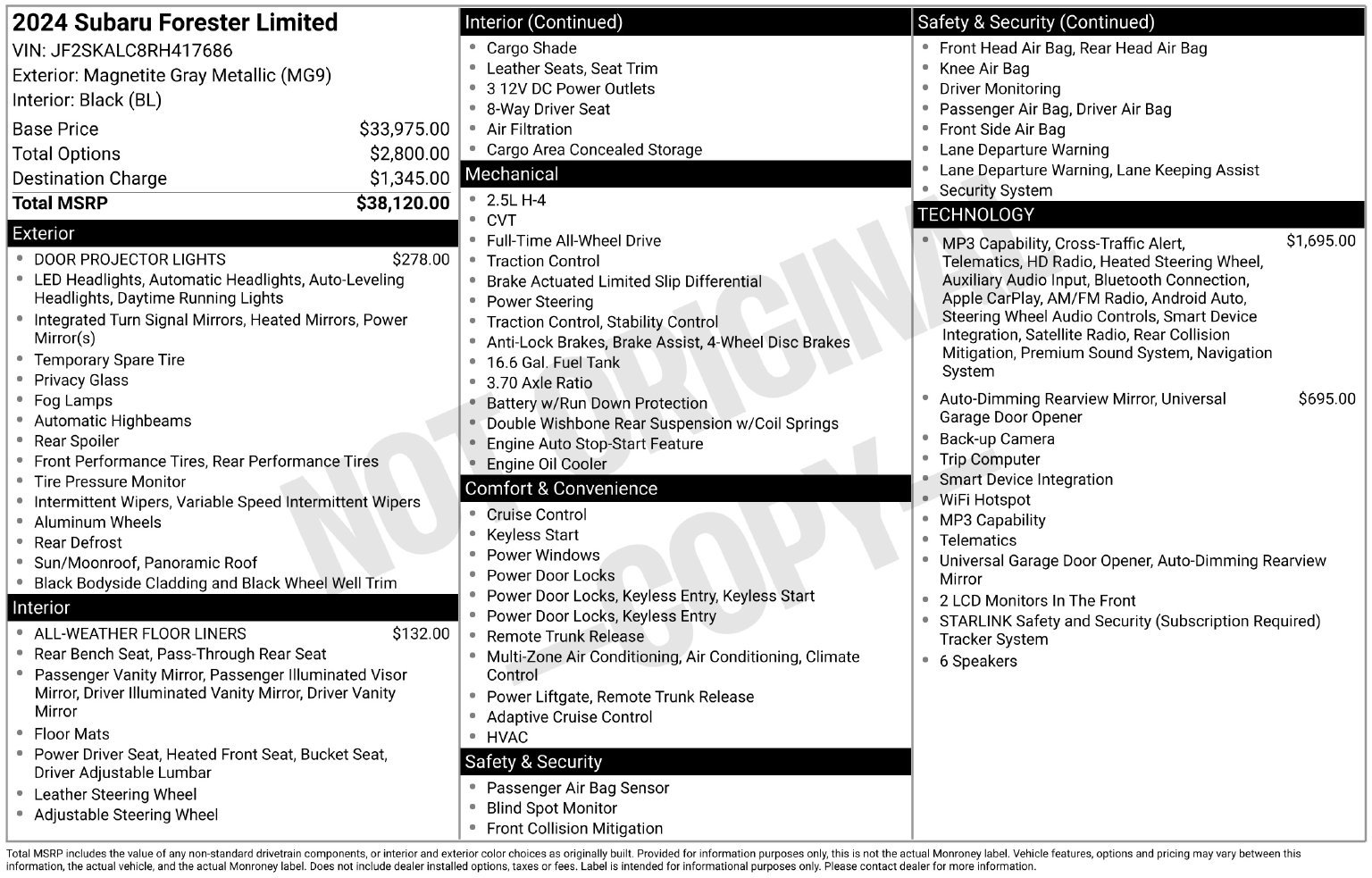 Certified 2024 Subaru Forester Limited AWD/4WD image 35