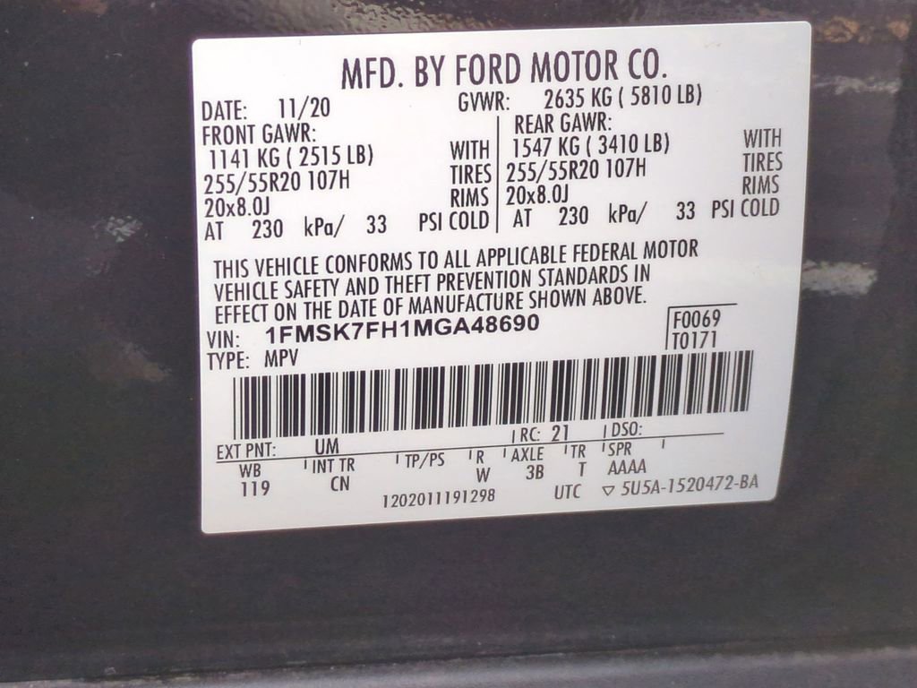 Used 2021 Ford Explorer Limited w/ Equipment Group 301A RWD image 30