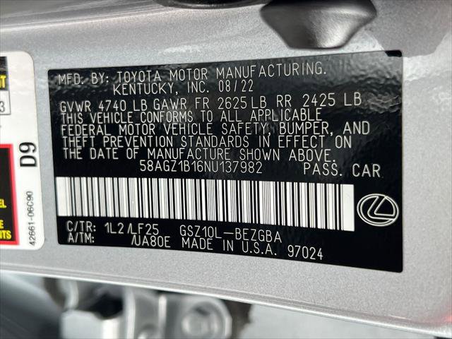 Certified 2022 Lexus ES 350 F Sport w/ Accessory Package image 34