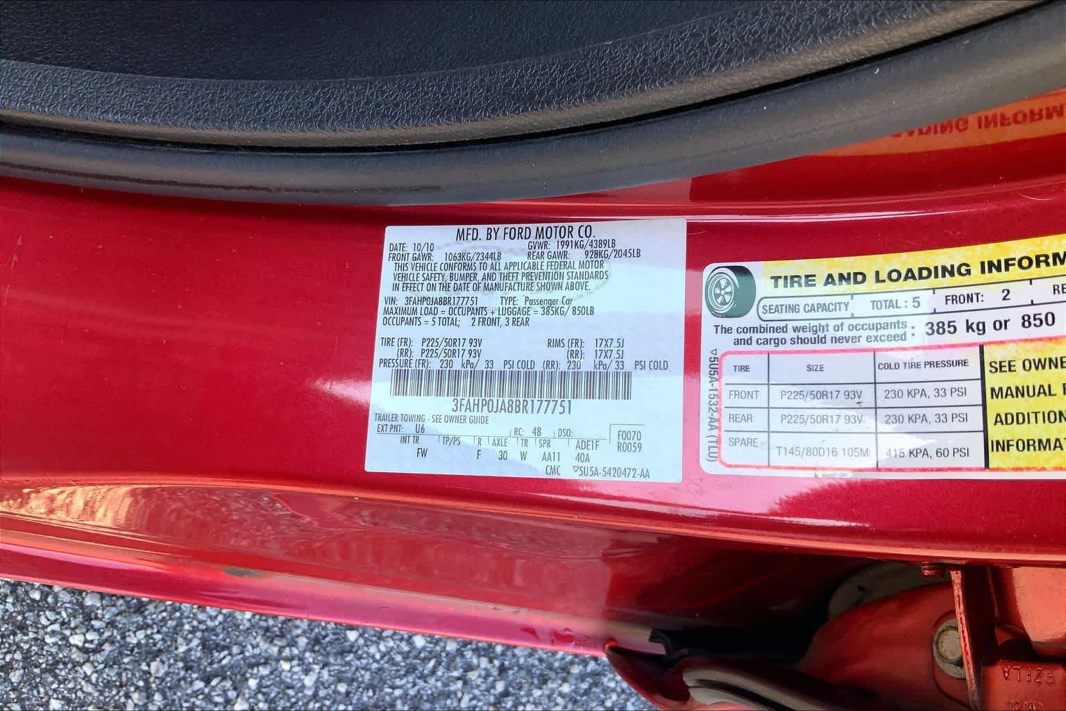 Used 2011 Ford Fusion SEL w/ 302A Rapid Spec Order Code FWD image 29