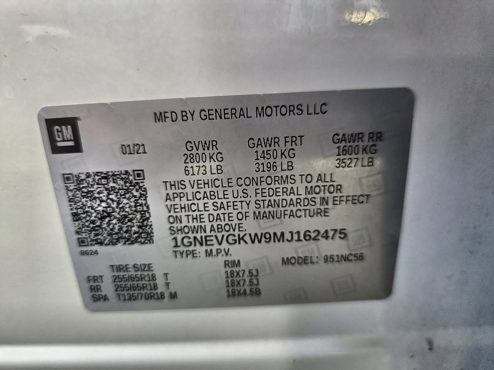 Used 2021 Chevrolet Traverse LT w/ LPO, Floor Liner Package AWD/4WD image 37