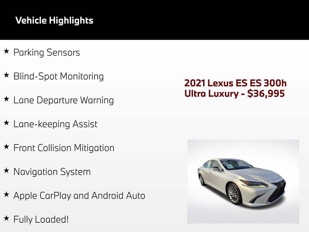Used 2021 Lexus ES 300h Ultra Luxury w/ Accessory Package FWD image 70