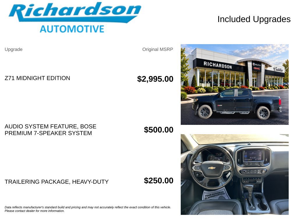 Used 2019 Chevrolet Colorado Z71 w/ Z71 Midnight Edition AWD/4WD image 7