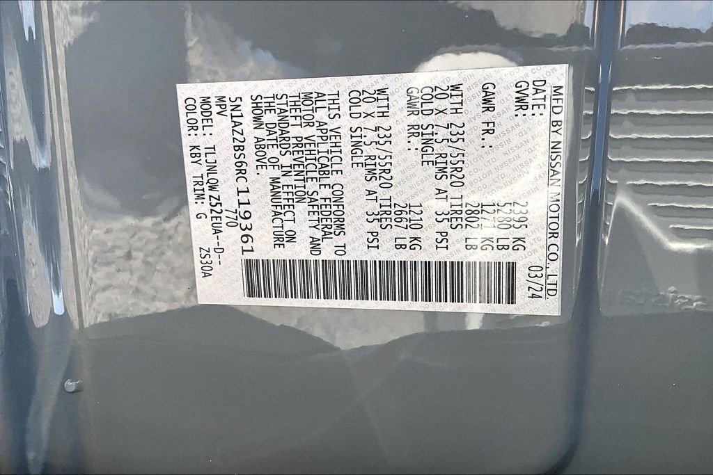 Used 2024 Nissan Murano SV w/ SV Midnight Edition Package image 30