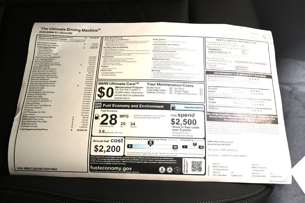 Used 2026 BMW X1 xDrive28i w/ Technology Package AWD/4WD image 35
