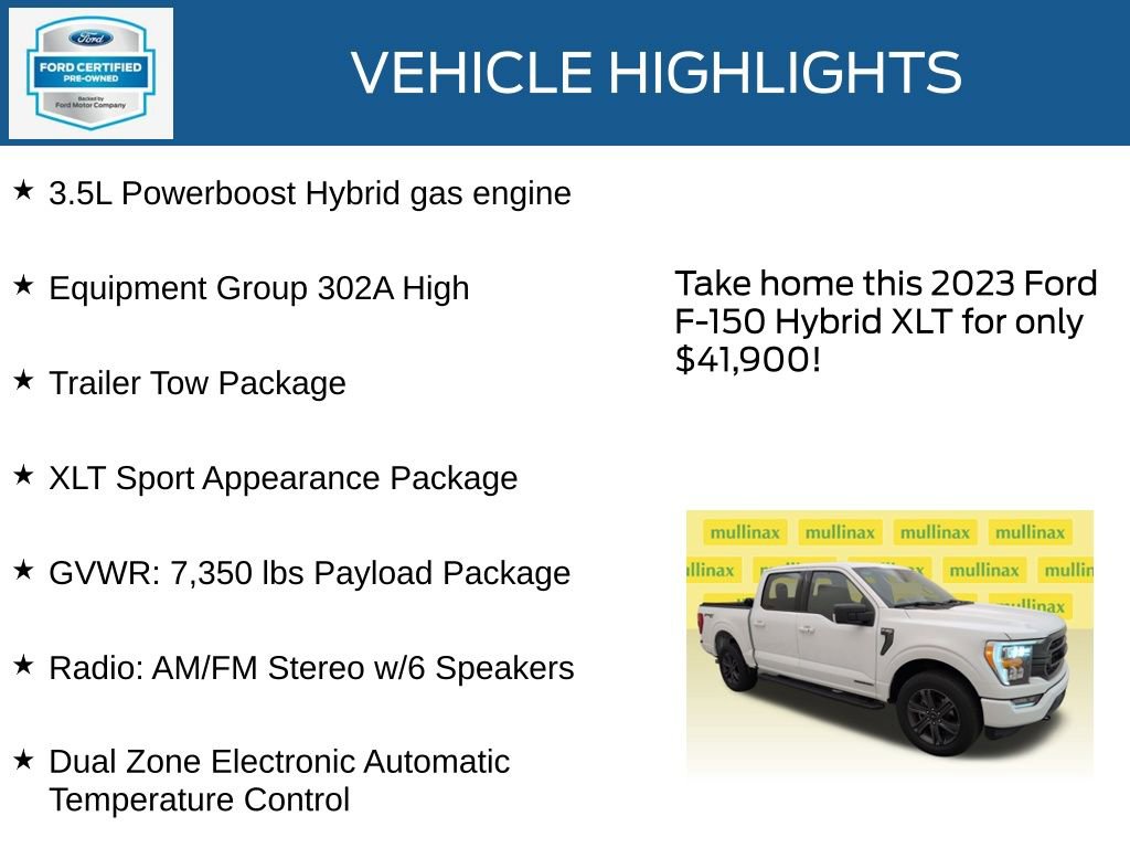 Certified 2023 Ford F150 XLT w/ Equipment Group 302A High image 34