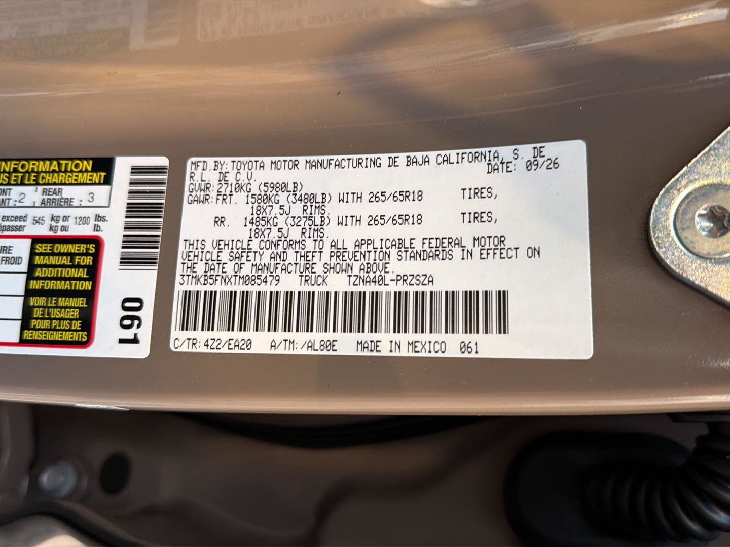 New 2026 Toyota Tacoma TRD Sport RWD image 35