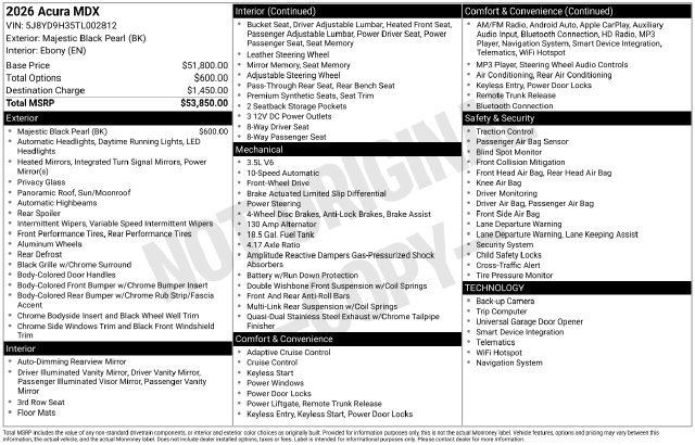 Certified 2026 Acura MDX FWD image 31