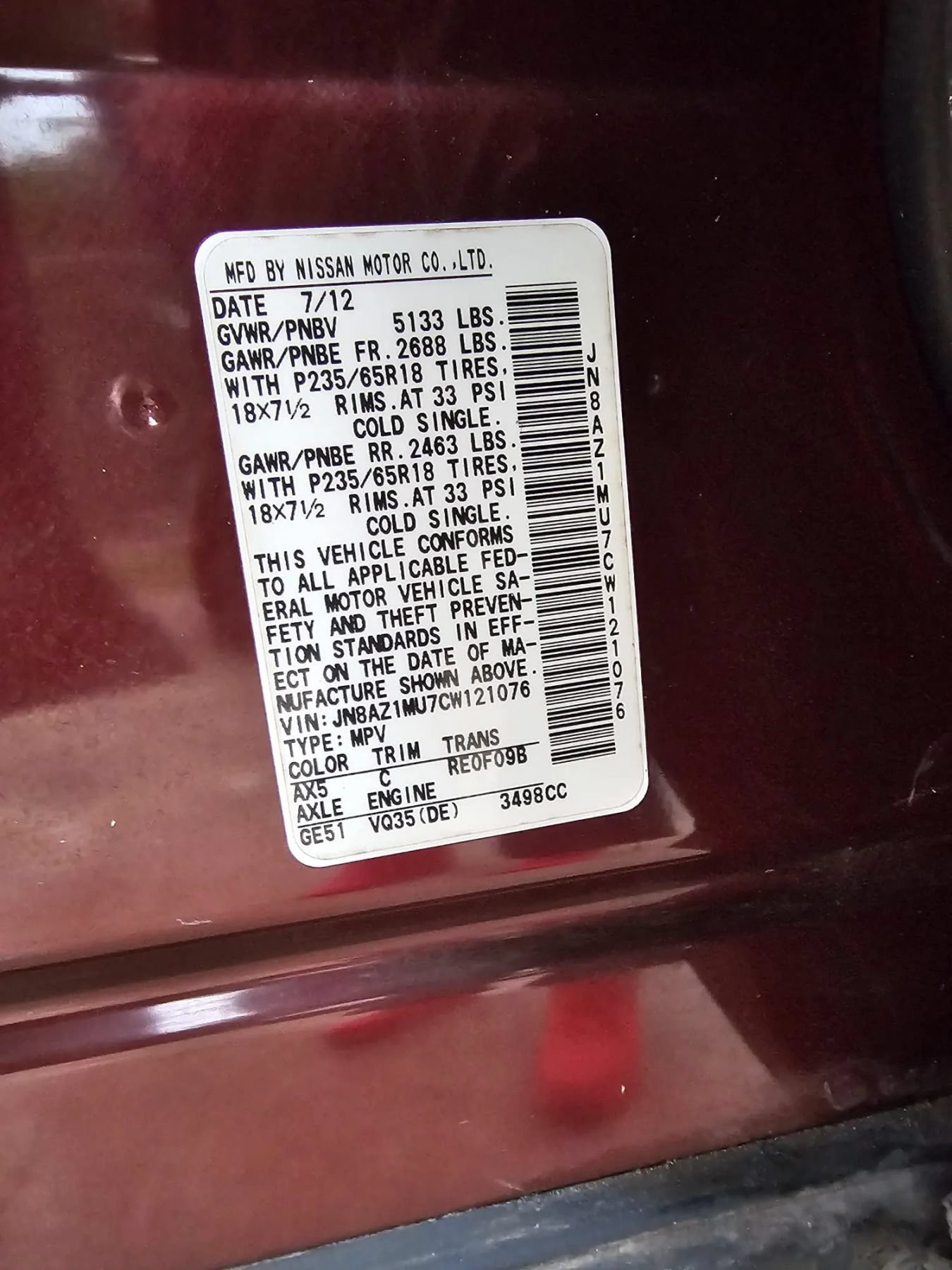 Used 2012 Nissan Murano SV FWD image 31
