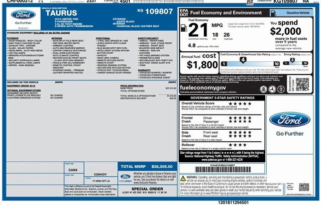 Used 2019 Ford Taurus Limited image 5