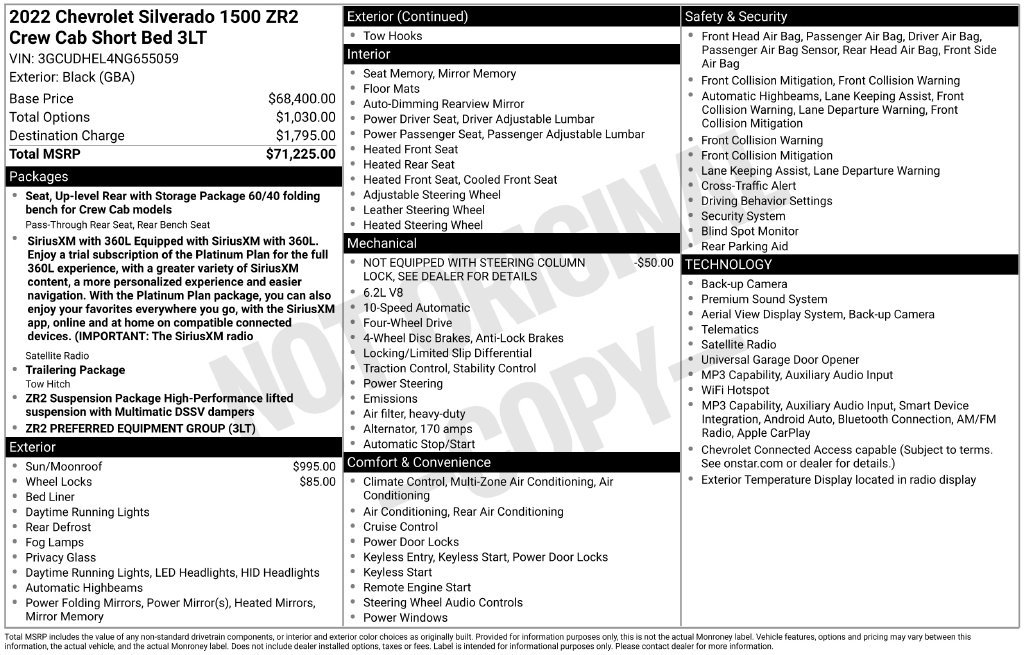 Used 2022 Chevrolet Silverado 1500 ZR2 AWD/4WD image 30