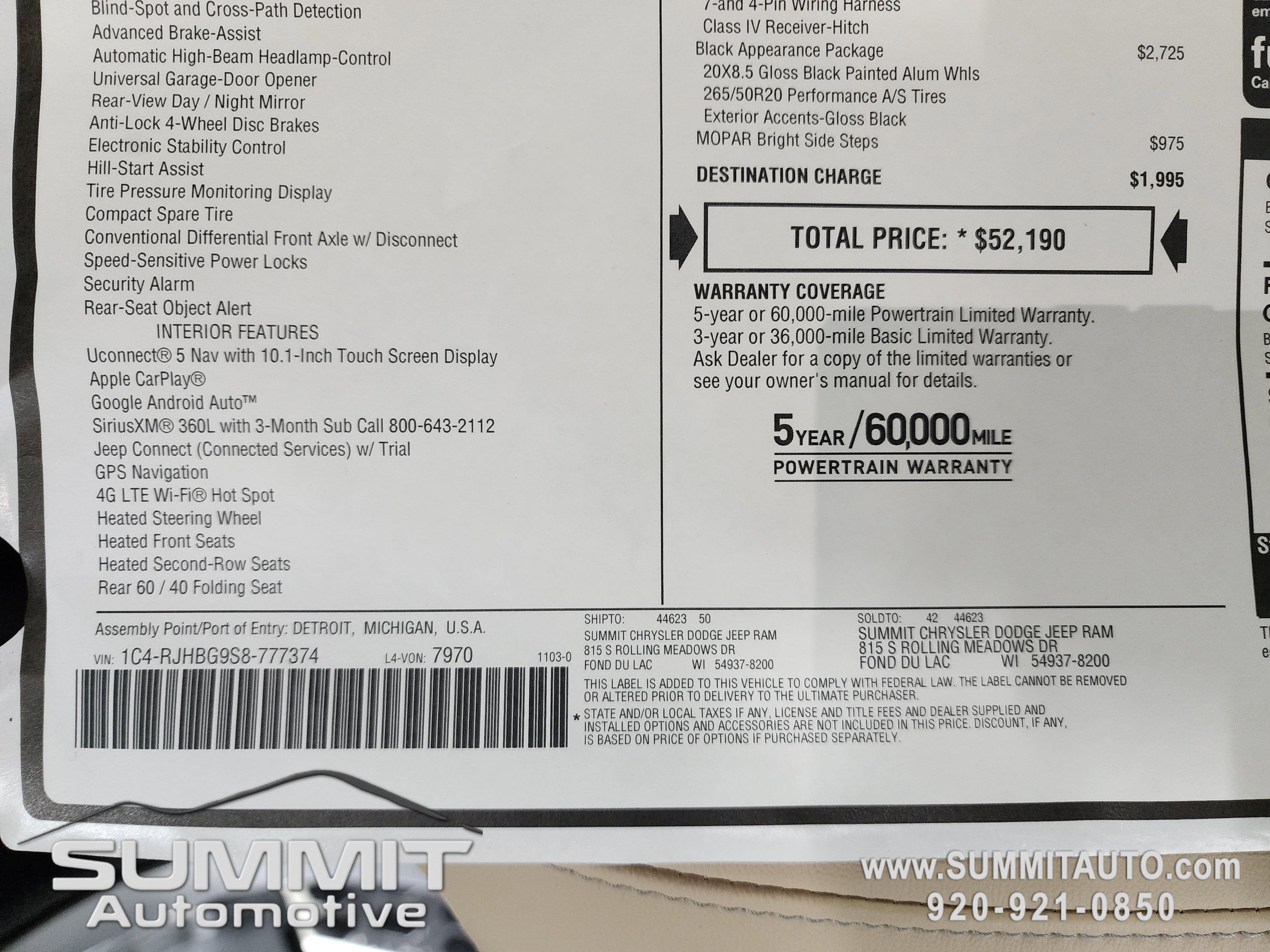 New 2025 Jeep Grand Cherokee Limited w/ Black Appearance Package image 42