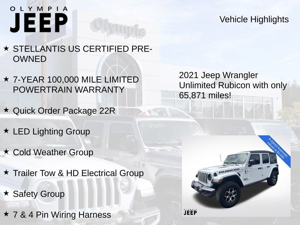 Used 2021 Jeep Wrangler Unlimited Rubicon w/ LED Lighting Group image 7