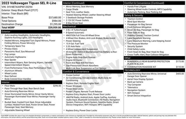 Certified 2023 Volkswagen Tiguan SEL R-Line AWD/4WD image 44