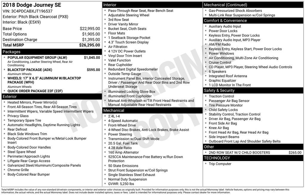 Used 2018 Dodge Journey SE w/ Popular Equipment Group image 9