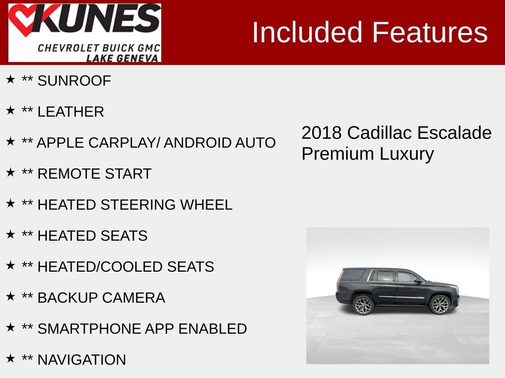 Used 2018 Cadillac Escalade Premium Luxury image 2
