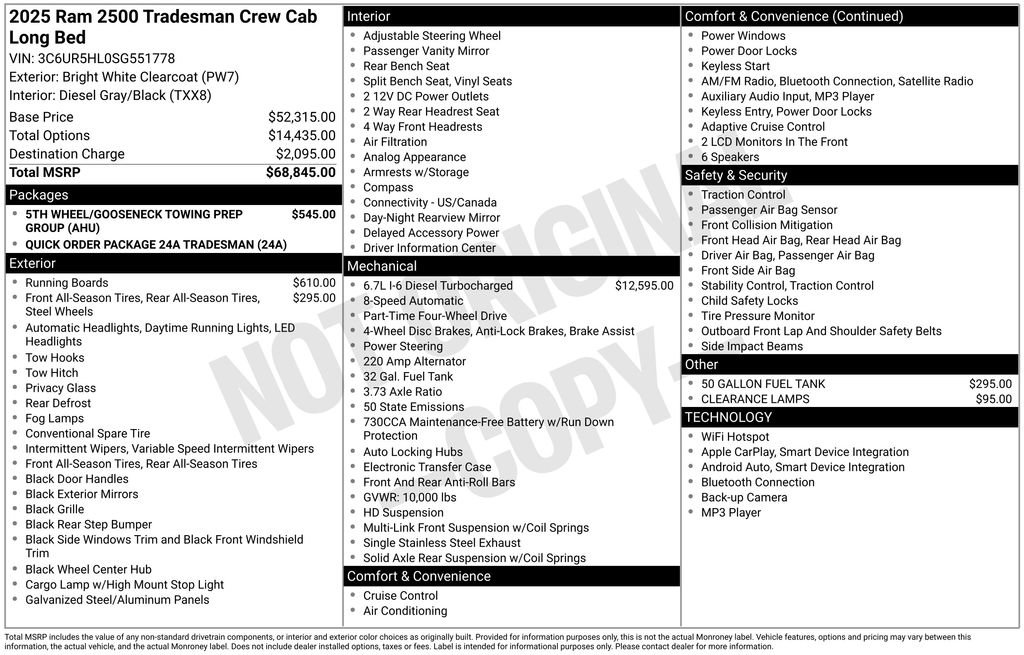 New 2025 RAM 2500 Tradesman AWD/4WD image 5