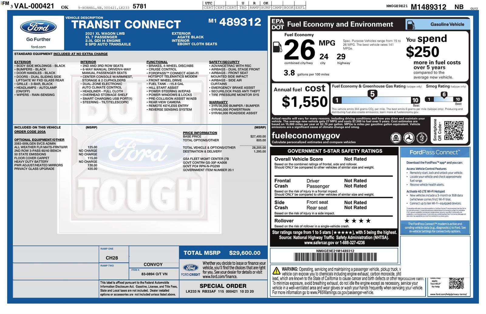 Used 2021 Ford Transit Connect XL FWD image 21