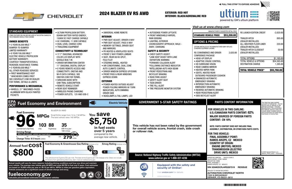 Used 2024 Chevrolet Blazer EV RS image 2