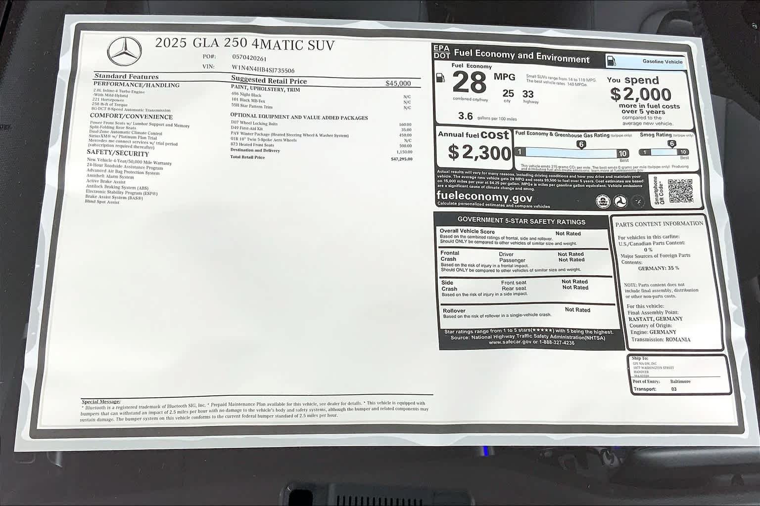 New 2025 Mercedes-Benz GLA 250 4MATIC image 17