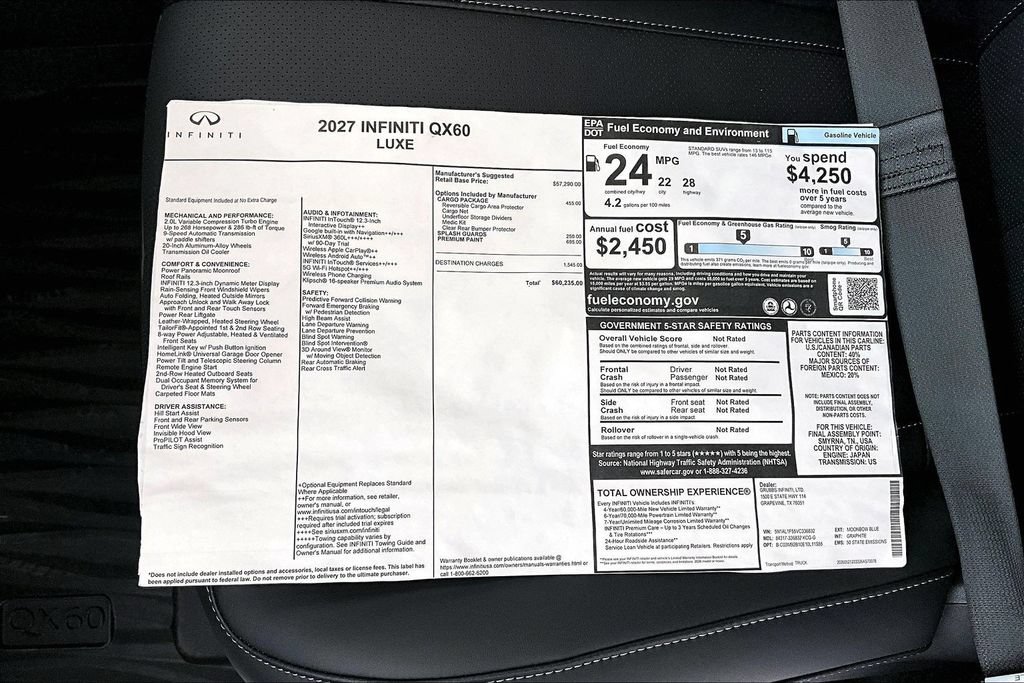 New 2027 INFINITI QX60 Luxe w/ Cargo Package FWD image 36