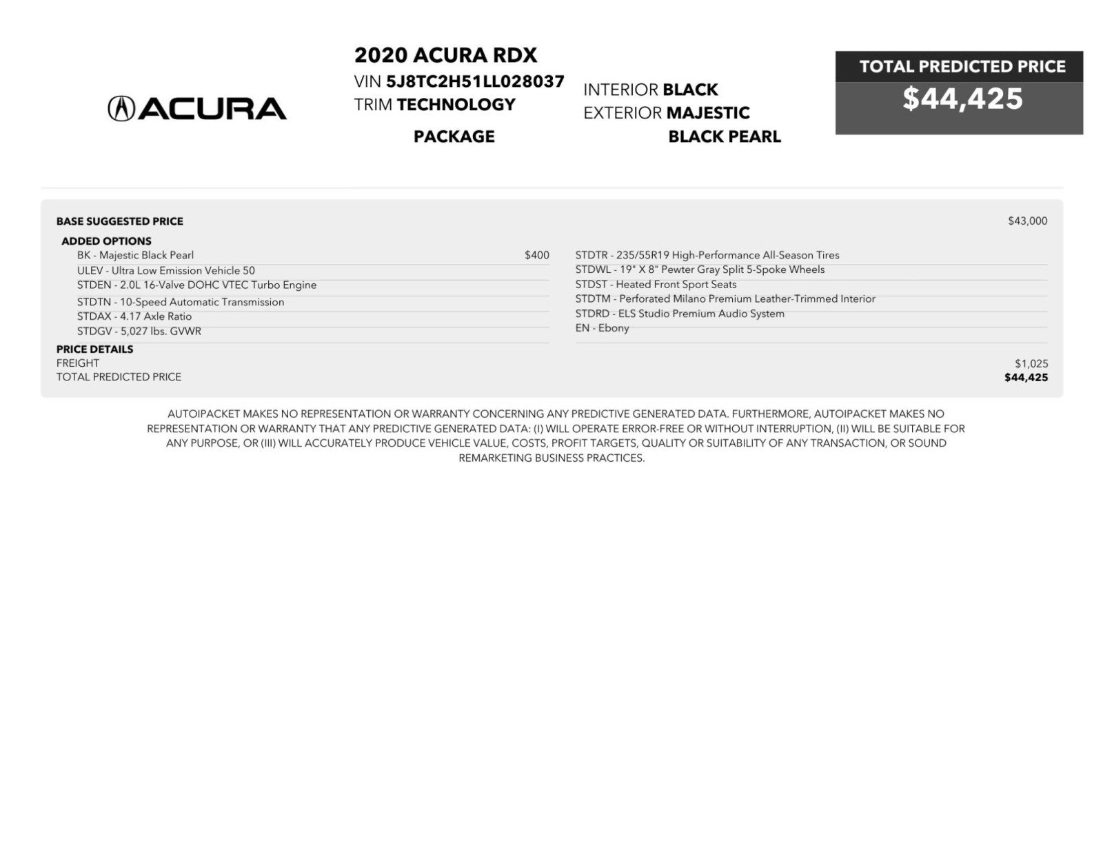 Used 2020 Acura RDX AWD w/ Technology Package image 2