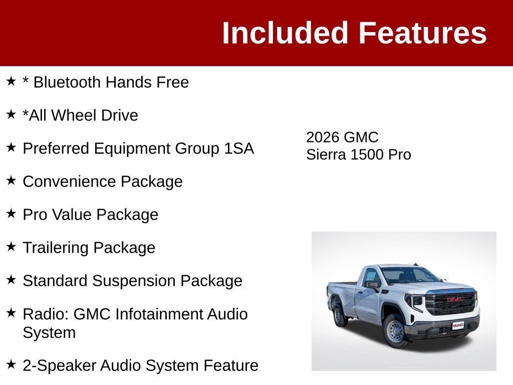 Used 2026 GMC Sierra 1500 Pro w/ Pro Value Package AWD/4WD image 3