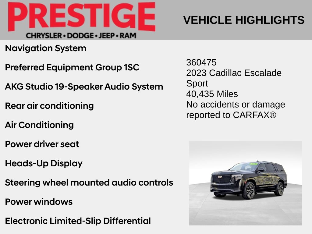 Used 2023 Cadillac Escalade Sport AWD/4WD image 2