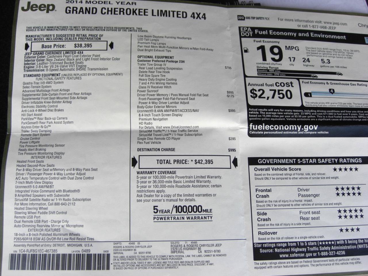 Used 2014 Jeep Grand Cherokee Limited w/ Trailer Tow Group IV AWD/4WD image 19