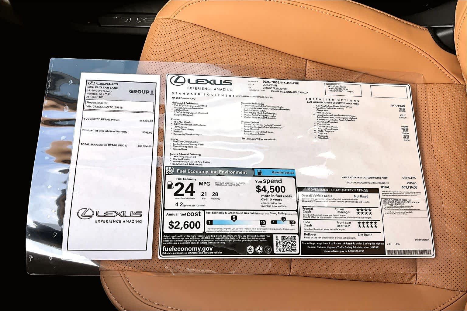 New 2026 Lexus NX 350 AWD w/ Accessory Package (2T) image 21