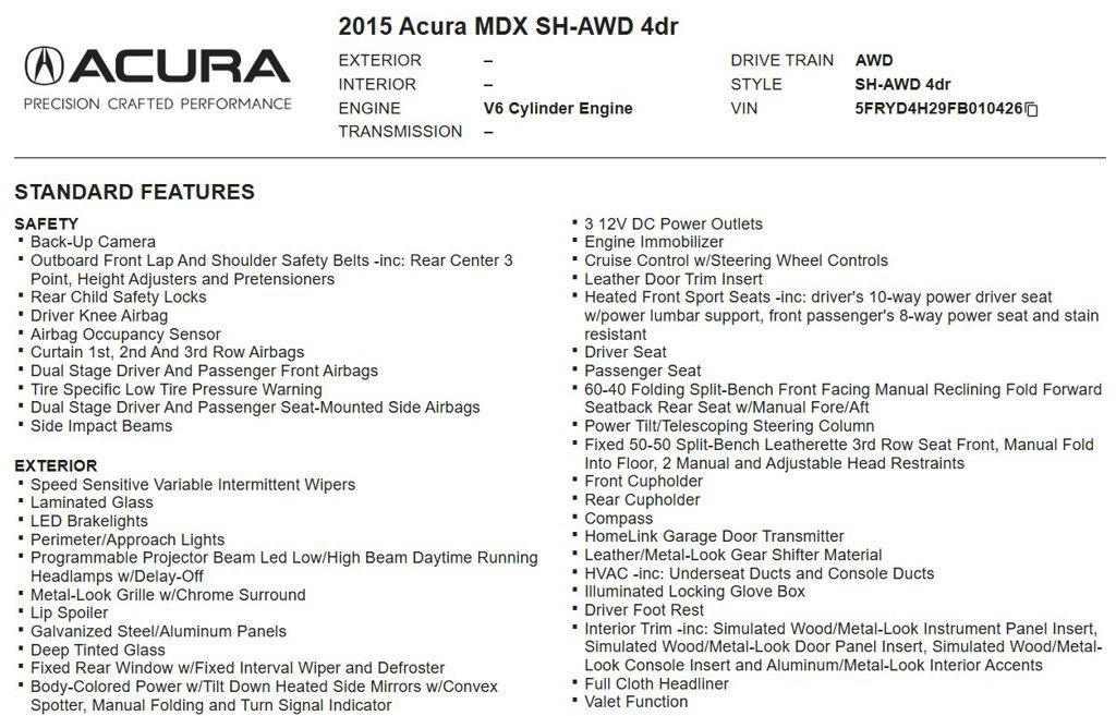 Used 2015 Acura MDX SH-AWD image 18