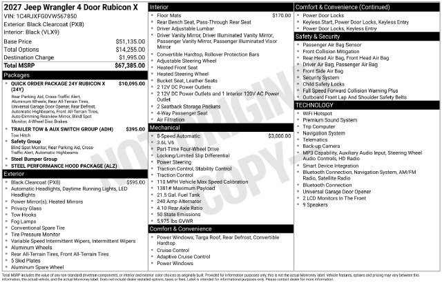 New 2027 Jeep Wrangler Unlimited Rubicon AWD/4WD image 4