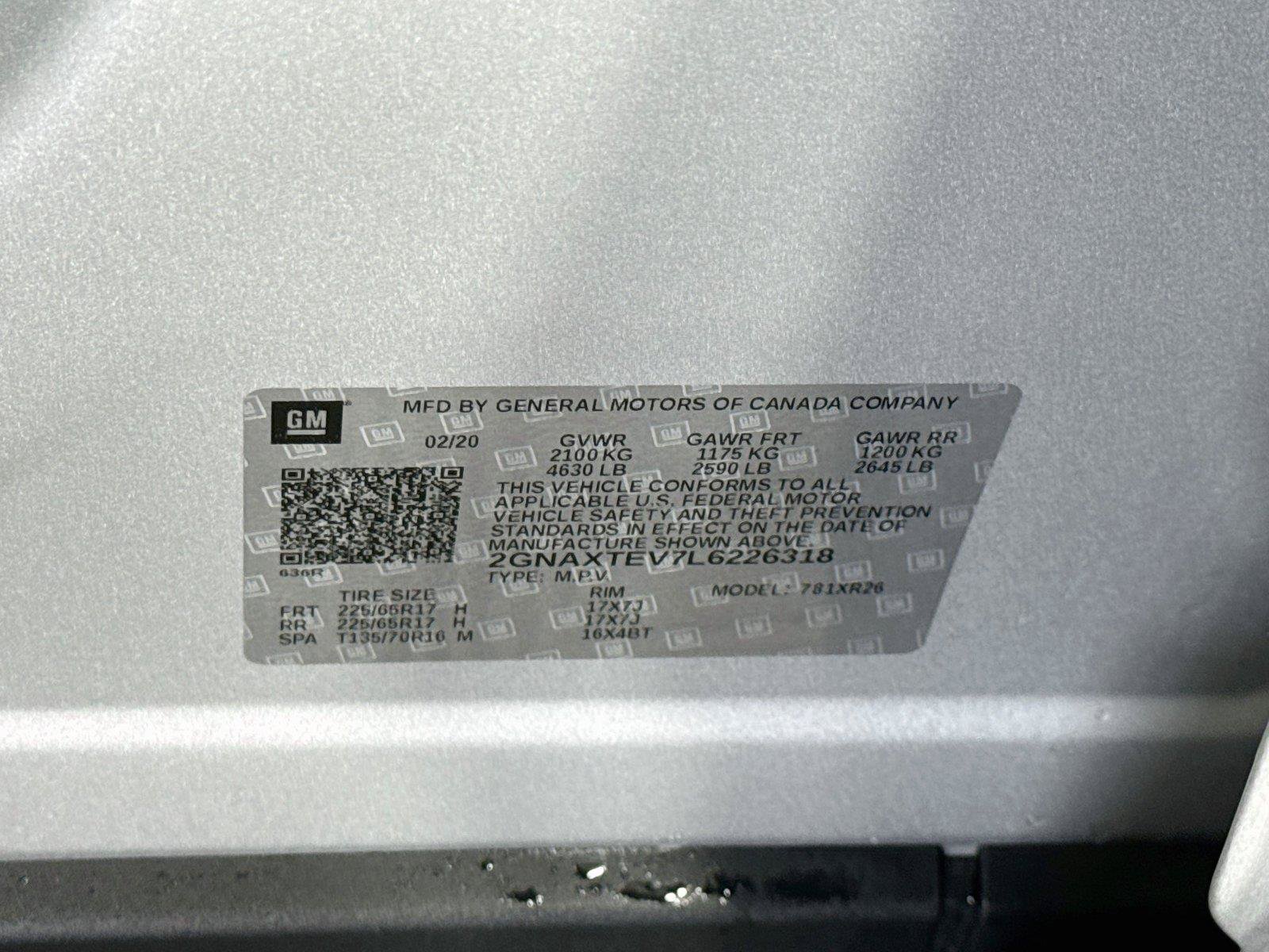 Used 2020 Chevrolet Equinox LT w/ LPO, Floor Liner Package AWD/4WD image 22