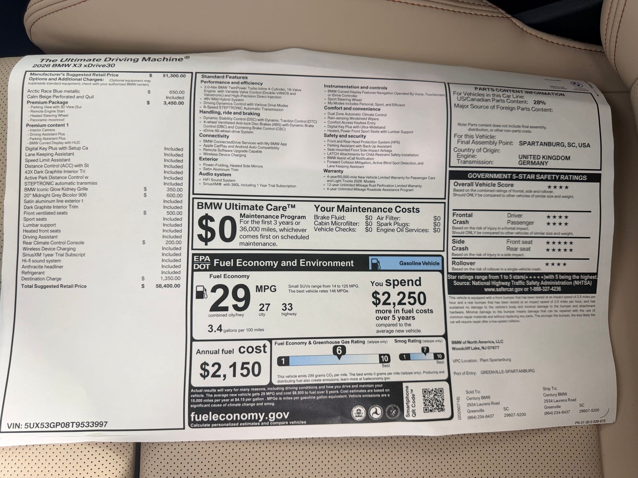 New 2026 BMW X3 xDrive30i w/ Premium Package AWD/4WD image 23