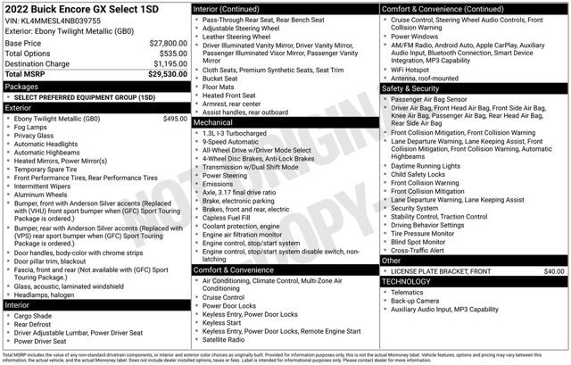Certified 2022 Buick Encore GX Select image 3