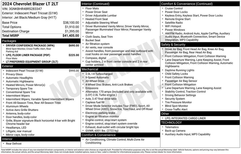 Used 2024 Chevrolet Blazer LT w/ Driver Confidence Package image 30