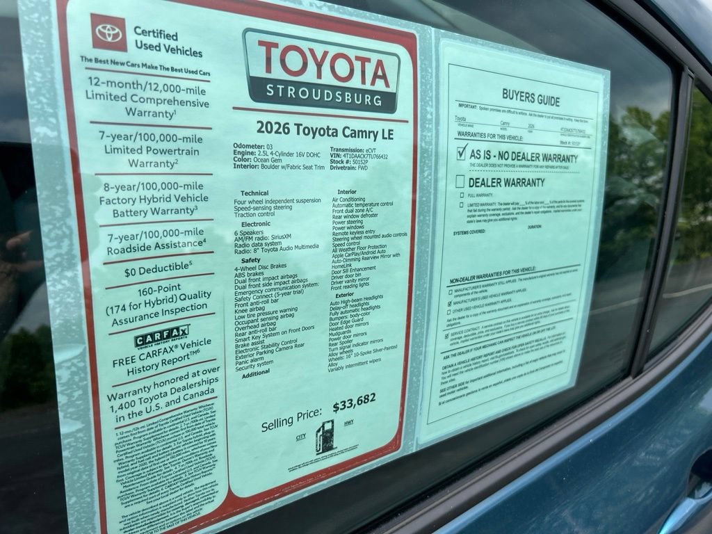 Certified 2026 Toyota Camry LE w/ Convenience Package FWD image 30