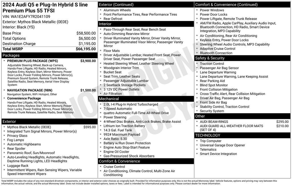 Certified 2024 Audi Q5 e Premium Plus w/ Premium Plus Package image 66
