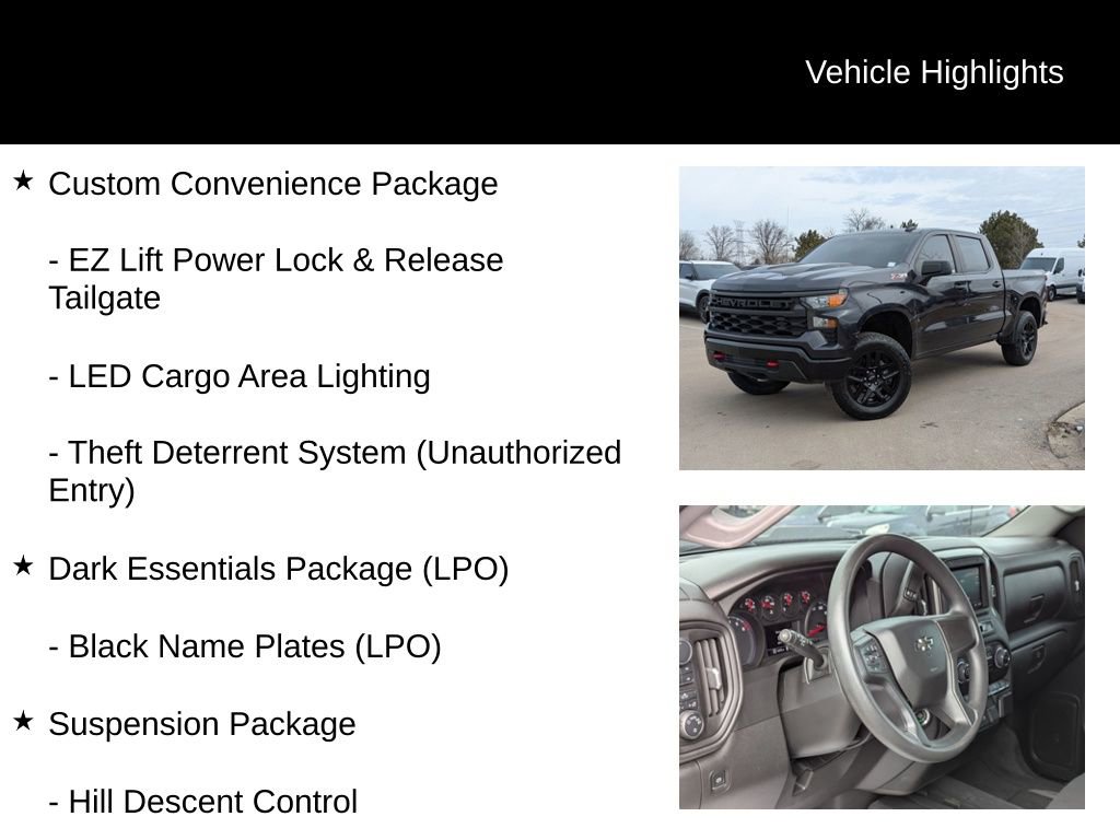 Used 2023 Chevrolet Silverado 1500 Custom Trail Boss w/ LPO, Dark Essentials Package image 16