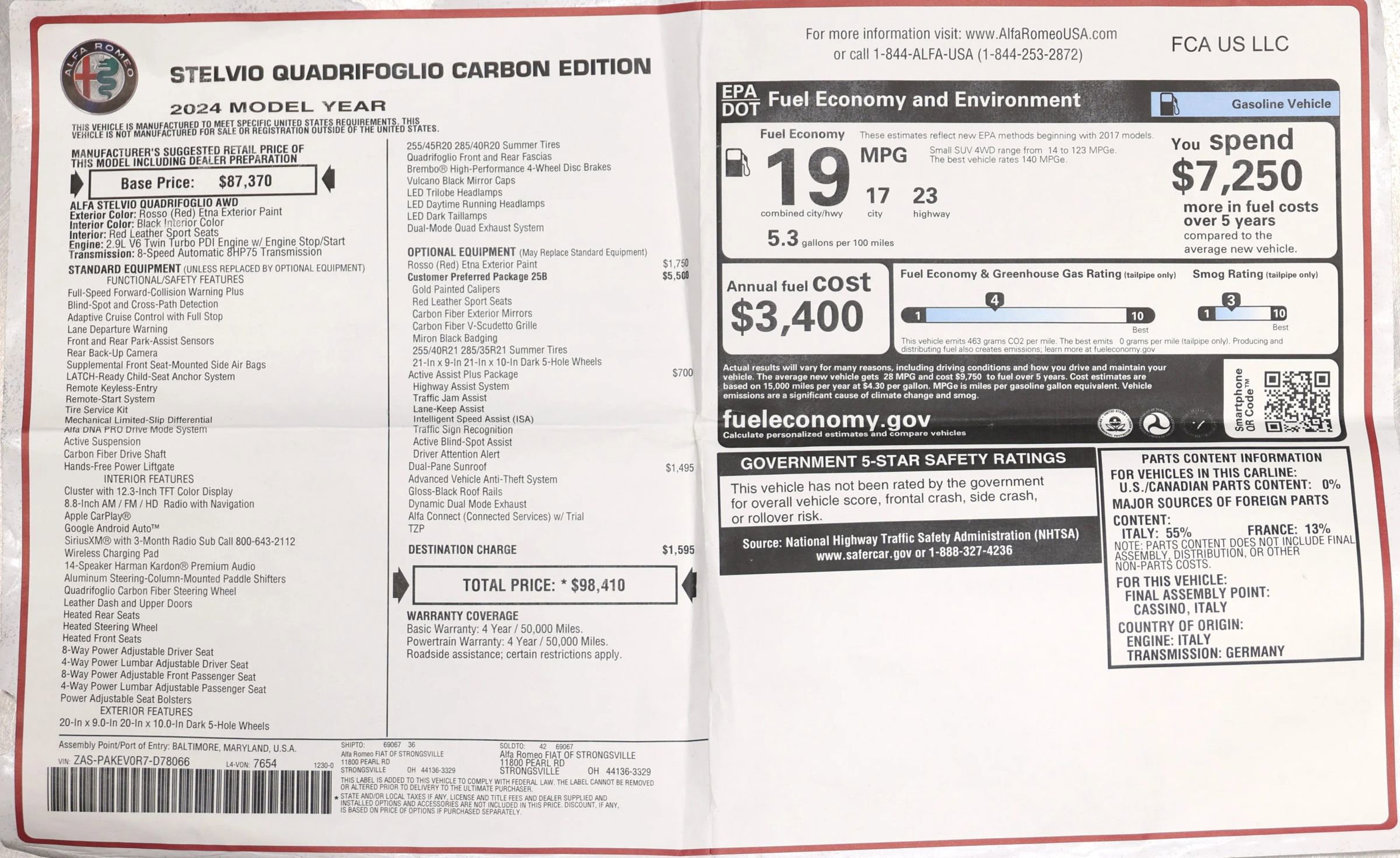 Used 2024 Alfa Romeo Stelvio Quadrifoglio image 6